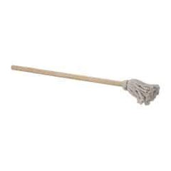 Made in USA - 21" OAL Toilet Bowl Brush - Cotton Bristles, 12" Wood Handle, Light Gray - Industrial Tool & Supply