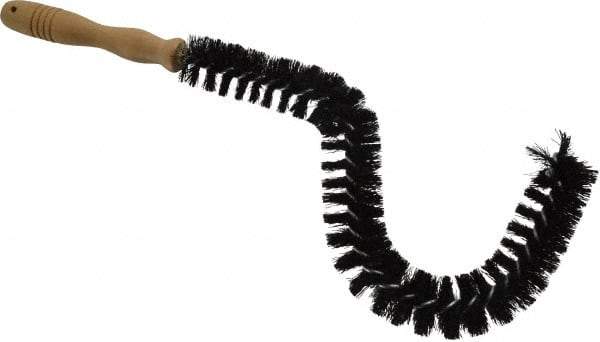 Made in USA - Synthetic Food Service Brush - 6" x 1-1/4" Long x 1-1/4" Wide Head, 6" OAL, Black, Wood Block - Industrial Tool & Supply