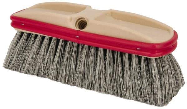 PRO-SOURCE - 10" Overall Length, Vehicle Wash Brush - Natural Colored Tampico Bristles - Industrial Tool & Supply