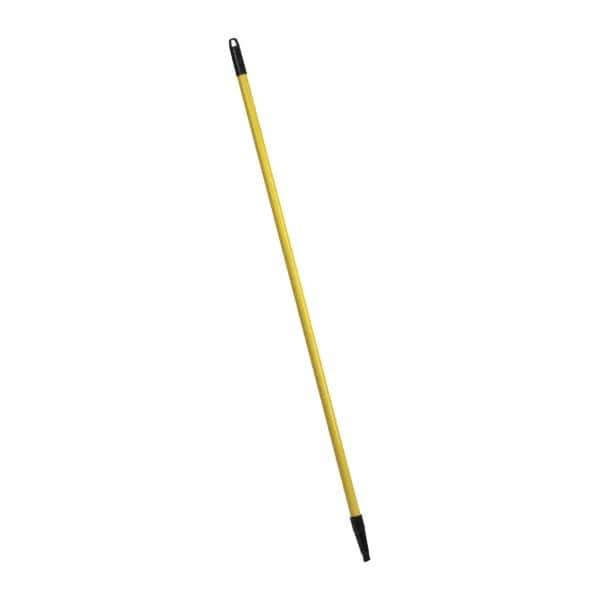PRO-SOURCE - 48 x 1" Fiberglass Handle for Push Brooms - Threaded Connection, Yellow - Industrial Tool & Supply