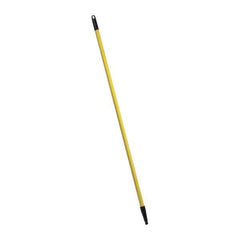 PRO-SOURCE - 48 x 1" Fiberglass Handle for Push Brooms - Threaded Connection, Yellow - Industrial Tool & Supply