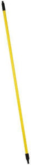 PRO-SOURCE - 60 x 1" Fiberglass Handle for Push Brooms - Threaded Connection, Yellow - Industrial Tool & Supply