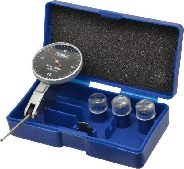 Fowler - 0.0005 Inch Dial Graduation, Dial Test Indicator - 1-1/2 Inch Black Dial, 0-10-0 Dial Reading - Industrial Tool & Supply