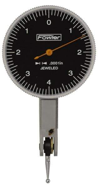 Fowler - 0.0001 Inch Dial Graduation, Dial Test Indicator - 1 Inch Black Dial, 0-4-0 Dial Reading - Industrial Tool & Supply