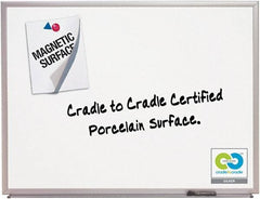 Quartet - 48" High x 72" Wide Porcelain on Steel Magnetic Marker Board - Anodized Aluminum, 3" Deep, Includes Full-length Accessory Tray, Dry-Erase Markers & Easy Mount Mounting Kit - Industrial Tool & Supply