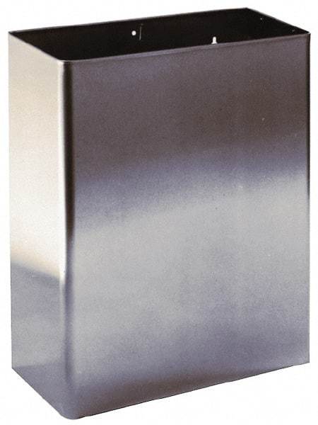 Made in USA - 7 Gal Rectangle Paper Towel Waste Receptacle - Stainless Steel, 17.0000" High x 6-1/2" Wide - Industrial Tool & Supply