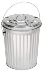 PRO-SOURCE - Galvanized Metal Pail with Lid - Galvanized Metal, 15-5/16" High - Industrial Tool & Supply