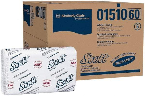 Scott - 1 Ply White C-Fold Paper Towels - 10-1/8" Wide - Industrial Tool & Supply