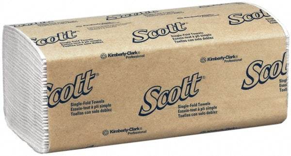 Scott - 1 Ply White Single-Fold Paper Towels - 9-1/4" Wide - Industrial Tool & Supply