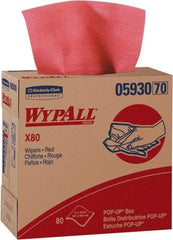 WypAll - Dry Shop Towel/Industrial Wipes - Pop-Up, 16-3/4" x 9" Sheet Size, Red - Industrial Tool & Supply