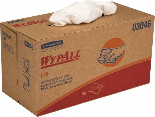 WypAll - L40 Dry General Purpose Wipes - Pop-Up, 10" x 10-3/4" Sheet Size, White - Industrial Tool & Supply