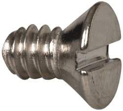 Value Collection - #6-32 UNC, 1/4" OAL Slotted Drive Machine Screw - Flat Head, Grade 316 Stainless Steel, Uncoated, Without Washer - Industrial Tool & Supply