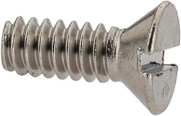 Value Collection - #6-32 UNC, 3/8" OAL Slotted Drive Machine Screw - Flat Head, Grade 316 Stainless Steel, Uncoated, Without Washer - Industrial Tool & Supply