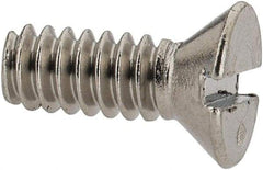 Value Collection - #6-32 UNC, 3/8" OAL Slotted Drive Machine Screw - Flat Head, Grade 316 Stainless Steel, Uncoated, Without Washer - Industrial Tool & Supply