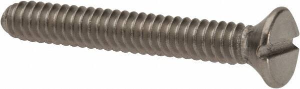 Value Collection - #6-32 UNC, 1" OAL Slotted Drive Machine Screw - Flat Head, Grade 316 Stainless Steel, Uncoated, Without Washer - Industrial Tool & Supply