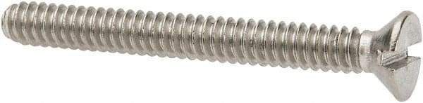 Value Collection - #6-32 UNC, 1-1/4" OAL Slotted Drive Machine Screw - Flat Head, Grade 316 Stainless Steel, Uncoated, Without Washer - Industrial Tool & Supply