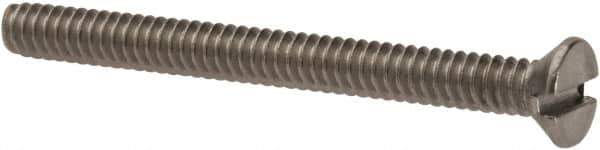 Value Collection - #6-32 UNC, 1-1/2" OAL Slotted Drive Machine Screw - Flat Head, Grade 316 Stainless Steel, Uncoated, Without Washer - Industrial Tool & Supply