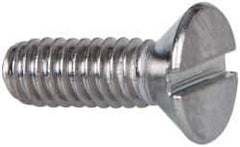 Value Collection - #8-32 UNC, 1/2" OAL Slotted Drive Machine Screw - Flat Head, Grade 316 Stainless Steel, Uncoated, Without Washer - Industrial Tool & Supply