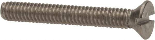 Value Collection - #8-32 UNC, 1-1/4" OAL Slotted Drive Machine Screw - Flat Head, Grade 316 Stainless Steel, Uncoated, Without Washer - Industrial Tool & Supply