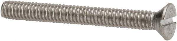 Value Collection - #8-32 UNC, 1-1/2" OAL Slotted Drive Machine Screw - Flat Head, Grade 316 Stainless Steel, Uncoated, Without Washer - Industrial Tool & Supply