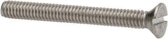Value Collection - #8-32 UNC, 1-1/2" OAL Slotted Drive Machine Screw - Flat Head, Grade 316 Stainless Steel, Uncoated, Without Washer - Industrial Tool & Supply