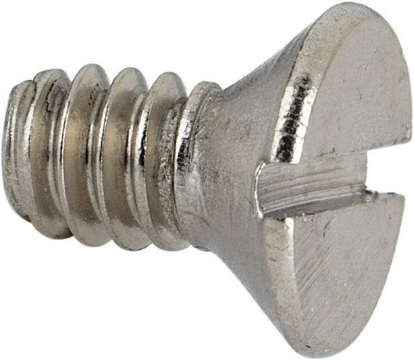 Value Collection - #10-24 UNC, 3/8" OAL Slotted Drive Machine Screw - Flat Head, Grade 316 Stainless Steel, Uncoated, Without Washer - Industrial Tool & Supply
