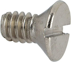 Value Collection - #10-24 UNC, 3/8" OAL Slotted Drive Machine Screw - Flat Head, Grade 316 Stainless Steel, Uncoated, Without Washer - Industrial Tool & Supply