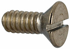 Value Collection - #10-24 UNC, 1/2" OAL Slotted Drive Machine Screw - Flat Head, Grade 316 Stainless Steel, Uncoated, Without Washer - Industrial Tool & Supply