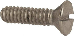 Value Collection - #10-24 UNC, 3/4" OAL Slotted Drive Machine Screw - Flat Head, Grade 316 Stainless Steel, Uncoated, Without Washer - Industrial Tool & Supply