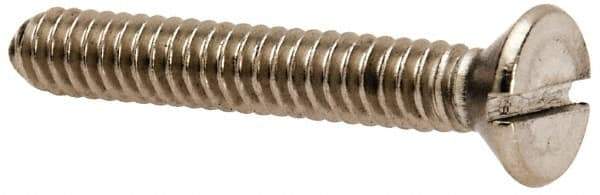 Value Collection - #10-24 UNC, 1-1/4" OAL Slotted Drive Machine Screw - Flat Head, Grade 316 Stainless Steel, Uncoated, Without Washer - Industrial Tool & Supply