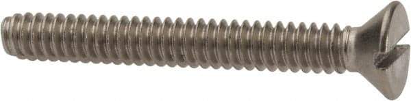 Value Collection - #10-24 UNC, 1-1/2" OAL Slotted Drive Machine Screw - Flat Head, Grade 316 Stainless Steel, Uncoated, Without Washer - Industrial Tool & Supply