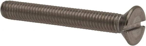 Value Collection - #10-32 UNF, 1-1/2" OAL Slotted Drive Machine Screw - Flat Head, Grade 316 Stainless Steel, Uncoated, Without Washer - Industrial Tool & Supply