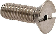 Value Collection - 1/4-20 UNC, 3/4" OAL Slotted Drive Machine Screw - Flat Head, Grade 316 Stainless Steel, Uncoated, Without Washer - Industrial Tool & Supply