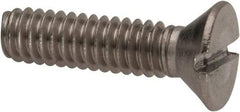 Value Collection - 1/4-20 UNC, 1" OAL Slotted Drive Machine Screw - Flat Head, Grade 316 Stainless Steel, Uncoated, Without Washer - Industrial Tool & Supply
