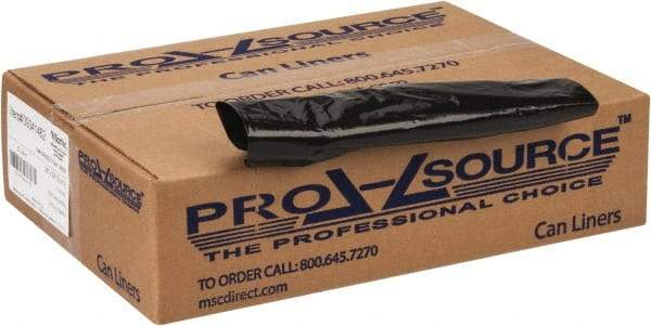 PRO-SOURCE - 1 mil Thick, Heavy-Duty Trash Bags - 38" Wide x 58" High, Black - Industrial Tool & Supply