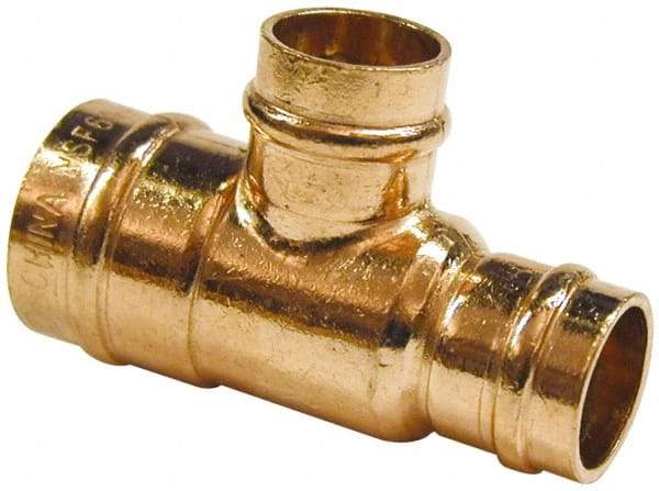 B&K Mueller - 3/4 x 1/2 x 3/4" Copper Pipe Tee - C x C x C, Presoldered - Industrial Tool & Supply