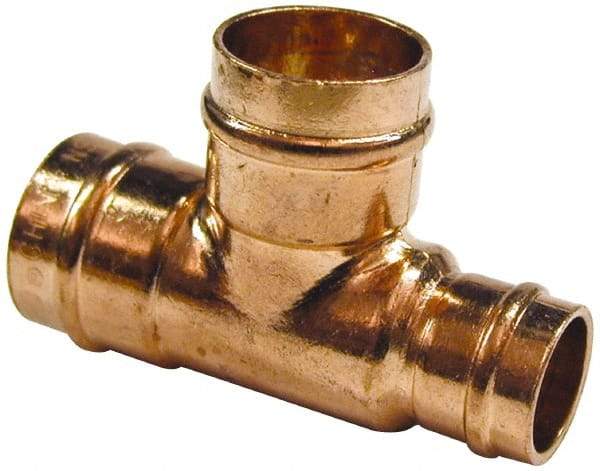B&K Mueller - 3/4 x 3/4 x 1/2" Copper Pipe Tee - C x C x C, Presoldered - Industrial Tool & Supply