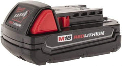 Milwaukee Tool - 18 Volt Lithium-Ion Power Tool Battery - 1.5 Ahr Capacity, 3/4 hr Charge Time, Series M18 RED - Industrial Tool & Supply