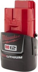 Milwaukee Tool - 12 Volt Lithium-Ion Power Tool Battery - 1.5 Ahr Capacity, 1 hr Charge Time, Series M12 RED - Industrial Tool & Supply