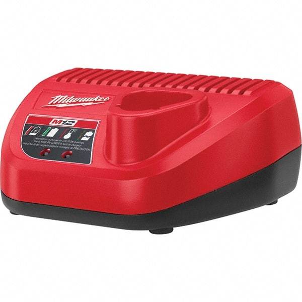 Milwaukee Tool - 12 Volt, 1 Battery Lithium-Ion Power Tool Charger - 1 hr (Lithium-Ion) & 30 min (Red Lithium) to Charge, AC Wall Outlet Power Source - Industrial Tool & Supply