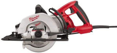 Milwaukee Tool - 15 Amps, 7-1/4" Blade Diam, 4,400 RPM, Electric Circular Saw - 120 Volts, Diamond Arbor Hole, Left Blade - Industrial Tool & Supply
