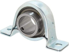 Browning - 1-3/16" ID, 4-5/8" OAL x 2-19/32" OAH Pillow Block - 2,567 Lb Static Cap, 4,381 Lb Dyn Cap, 3-3/4" Btw Mnt Hole Ctrs, 1-5/16" Base-to-Ctr Ht, Stamped Steel - Industrial Tool & Supply