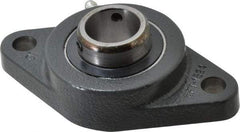 Browning - 1" ID, 4-7/8" OAL x 2-3/4" OAH 2-Bolt Flange Air Handling - 1,651 Lb Static Cap, 2,801 Lb Dyn Cap, 3-57/64" Btw Mnt Hole Ctrs, Cast Iron - Industrial Tool & Supply