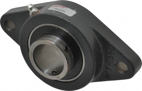 Browning - 1-3/16" ID, 5-9/16" OAL x 3-1/8" OAH 2-Bolt Flange Air Handling - 2,567 Lb Static Cap, 4,381 Lb Dyn Cap, 4-19/32" Btw Mnt Hole Ctrs, Cast Iron - Industrial Tool & Supply