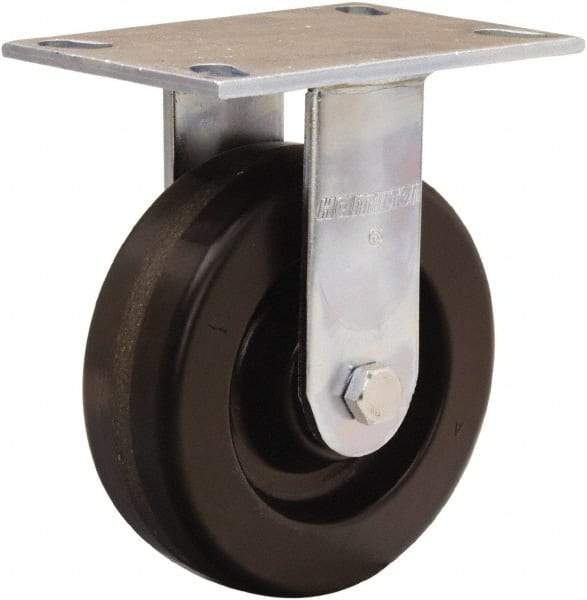 Hamilton - 6" Diam x 2" Wide x 7-1/2" OAH Top Plate Mount Rigid Caster - Phenolic, 900 Lb Capacity, Straight Roller Bearing, 4-1/2 x 6-1/4" Plate - Industrial Tool & Supply