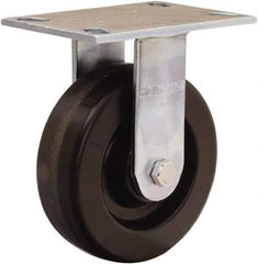 Hamilton - 6" Diam x 2" Wide x 7-1/2" OAH Top Plate Mount Rigid Caster - Phenolic, 900 Lb Capacity, Straight Roller Bearing, 4-1/2 x 6-1/4" Plate - Industrial Tool & Supply