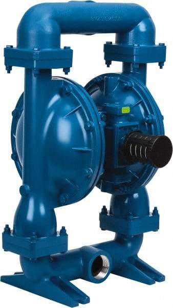 SandPIPER - 2" NPT, Metallic, Air Operated Diaphragm Pump - Santoprene Diaphragm, Aluminum Housing - Industrial Tool & Supply