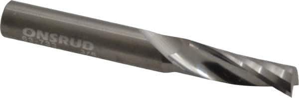 Onsrud - 3/8" Cutting Diam x 1-1/8" Length of Cut, 1 Flute, Upcut Spiral Router Bit - Uncoated, Right Hand Cut, Solid Carbide, 3" OAL x 3/8" Shank Diam, Single Edge, 21° Helix Angle - Industrial Tool & Supply
