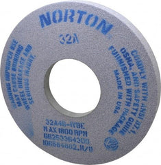 Norton - 14" Diam x 5" Hole x 1-1/2" Thick, I Hardness, 46 Grit Surface Grinding Wheel - Aluminum Oxide, Type 5, Coarse Grade, 1,800 Max RPM, Vitrified Bond, One-Side Recess - Industrial Tool & Supply