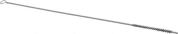 Schaefer Brush - 3" Long x 1/4" Diam Stainless Steel Long Handle Wire Tube Brush - Single Spiral, 15" OAL, 0.005" Wire Diam, 0.13" Shank Diam - Industrial Tool & Supply